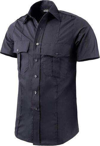 BACKBONE Mens Security Police Uniform Work Short Sleeve 2 pockets Shirt in Saudi Arabia
