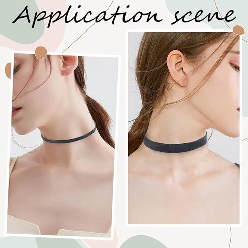4 Sizes 4PCS PU Leather Choker Necklace for Women Black Gothic Punk Leather Layering Collars Adjustable Neckband with Extender Chains for Costume Jewelry Halloween Party in Kuwait