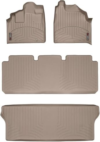 بطانة أرضية مخصصة من WeatherTech لسيارة Honda Odyssey - الصف الأول والثاني والثالث (رمادي) in Saudi Arabia