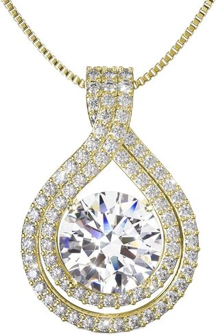 Platinum Plated Certified Moissanite Necklace for Women Gift for Her in Saudi Arabia