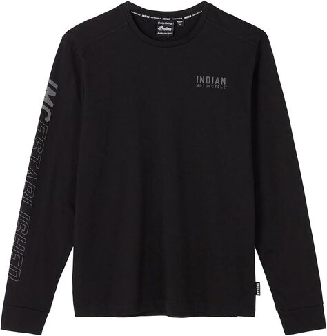 Indian Motorcycle Men's IMC 1901 Sleeve Print Longsleeve T-Shirt, Black in Kuwait