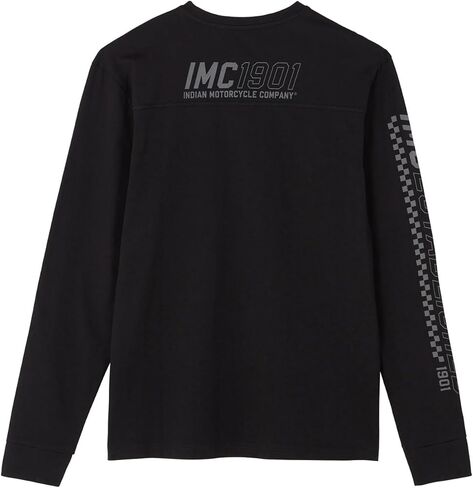 Indian Motorcycle Men's IMC 1901 Sleeve Print Longsleeve T-Shirt, Black in Kuwait