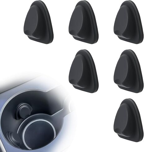 6 قطع من حامل أكواب السيارة المصنوع من السيليكون، محدد موضع حاملات أكواب السيارات، قواعد أكواب السيارة ثابتة ومضادة للانزلاق وزجاجة السيارة RV (أسود) in Kuwait