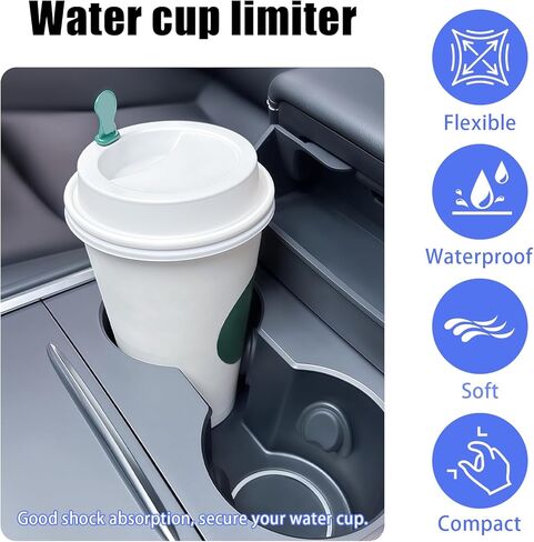 6 قطع من حامل أكواب السيارة المصنوع من السيليكون، محدد موضع حاملات أكواب السيارات، قواعد أكواب السيارة ثابتة ومضادة للانزلاق وزجاجة السيارة RV (أسود) in Kuwait
