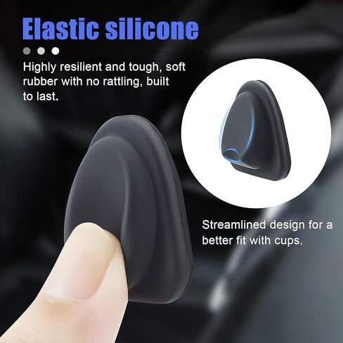 6 قطع من حامل أكواب السيارة المصنوع من السيليكون، محدد موضع حاملات أكواب السيارات، قواعد أكواب السيارة ثابتة ومضادة للانزلاق وزجاجة السيارة RV (أسود) in Kuwait