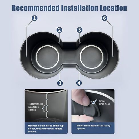 6 قطع من حامل أكواب السيارة المصنوع من السيليكون، محدد موضع حاملات أكواب السيارات، قواعد أكواب السيارة ثابتة ومضادة للانزلاق وزجاجة السيارة RV (أسود) in Kuwait
