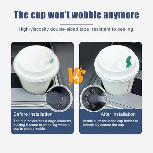 6 قطع من حامل أكواب السيارة المصنوع من السيليكون، محدد موضع حاملات أكواب السيارات، قواعد أكواب السيارة ثابتة ومضادة للانزلاق وزجاجة السيارة RV (أسود) in Kuwait