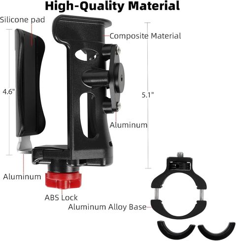 Bike Cup Holder with Aluminum Alloy Handlebar Base, Extra Large Adjustable Size Motorcycle Water Bottle Holder for 2.36 – 3.54" Diameter Bottles in Kuwait