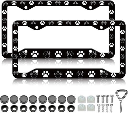 Mushroom License Plate Frames - 2 Pack Woodland Fern Dragonfly Amanita License Plate Holder,Aluminum Metal Rust-Proof Waterproof Car Decorative Tag Frames for Standard US Canada 12x6 Inch in Saudi Arabia