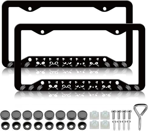 Mushroom License Plate Frames - 2 Pack Woodland Fern Dragonfly Amanita License Plate Holder,Aluminum Metal Rust-Proof Waterproof Car Decorative Tag Frames for Standard US Canada 12x6 Inch in Saudi Arabia