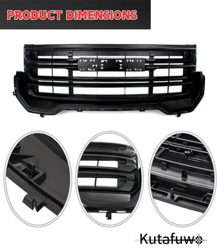 Front Bumper Upper Grille Grill For GMC Acadia SLE SLT AT4 2020 2021 2022 2023 Denali OE Style Hood Mesh Grill Glossy Black in Kuwait