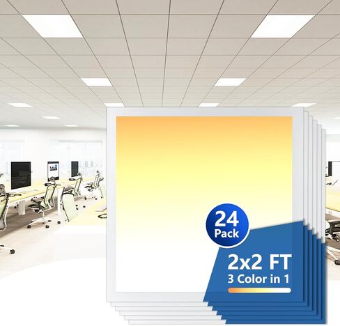 CycevSun 2x4 LED Flat Panel Light for Drop Ceiling, 0-10V Dimmable, 30/40/50W Selectable, 3000K 4000K 5000K Switchable, 120-277V, ETL Listed, 12 Pack in Saudi Arabia