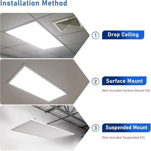 CycevSun 2x4 LED Flat Panel Light for Drop Ceiling, 0-10V Dimmable, 30/40/50W Selectable, 3000K 4000K 5000K Switchable, 120-277V, ETL Listed, 12 Pack in Saudi Arabia