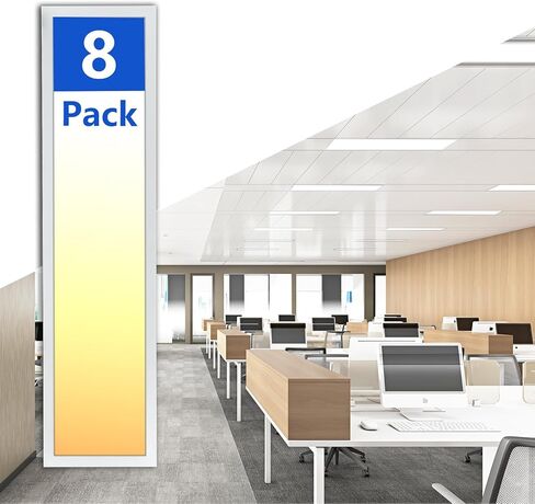 CycevSun 2x4 LED ضوء لوحة مسطحة للسقف المنسدل، 0-10 فولت عكس الضوء، 30/40/50 واط قابل للتحديد، 3000 كيلو 4000 كيلو 5000 كيلو قابل للتحويل، 120-277 فولت، مدرج في قائمة ETL، 12 حزمة in Kuwait