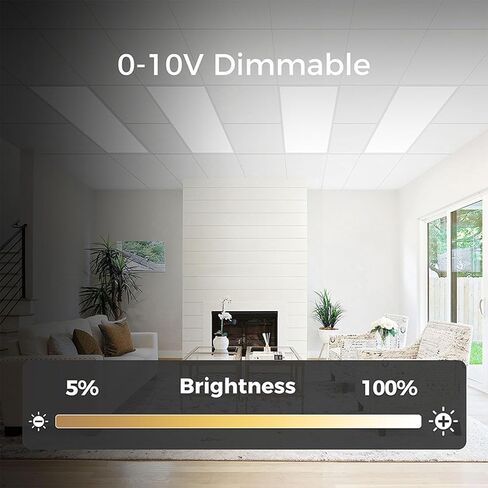 6 عبوات 2x4 LED لوحة مسطحة ضوء السقف 0-10 فولت عكس الضوء، 30/40/50 واط و3000 كيلو/4000 كيلو/5000 كيلو قابلة للاختيار، للمكتب، المتجر، 120-277 فولت، مدرج في قائمة ETL in Kuwait