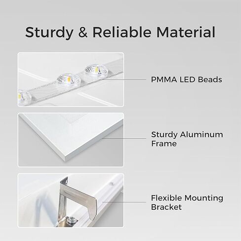 6 عبوات 2x4 LED لوحة مسطحة ضوء السقف 0-10 فولت عكس الضوء، 30/40/50 واط و3000 كيلو/4000 كيلو/5000 كيلو قابلة للاختيار، للمكتب، المتجر، 120-277 فولت، مدرج في قائمة ETL in Kuwait