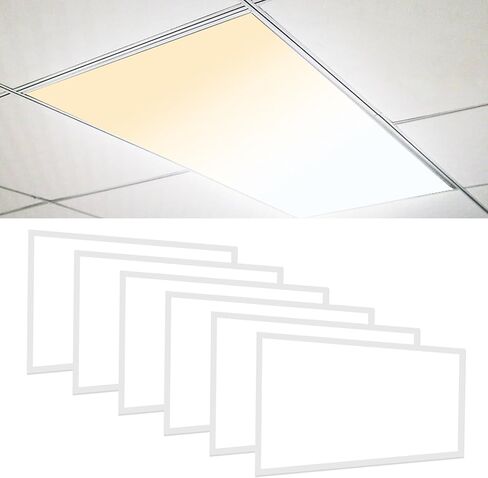 CycevSun 6-Pack 2x4 LED Flat Panel Light Drop Ceiling 0-10V Dimmable, 30/40/50W Selectable, 3000K 4000K 5000K Switchable, 120-277V, ETL Listed in Kuwait