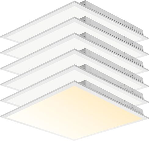 CycevSun 6-Pack 2x4 LED لوحة مسطحة ضوء إسقاط السقف 0-10V عكس الضوء، 30/40/50W للاختيار، 3000K 4000K 5000K للتحويل، 120-277V، ETL المدرجة in Kuwait