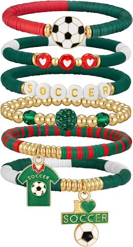 doubgood 2026 كأس العالم لكرة القدم تمتد مطرز الأساور كرة القدم الهدايا كرة القدم سحر لعبة يوم مروحة سوار تكويم المجوهرات الرياضية للولايات المتحدة الأمريكية المكسيك كندا الأرجنتين البرازيل المشجعين الهدايا للنساء الرجال in Kuwait