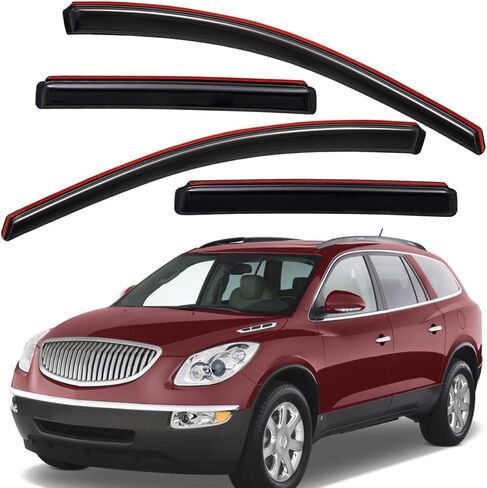 Lightronic Extra Durable Clip-on in-Channel Auto Vent Window Visors, Fits 2008-2017 Buick Enclave, UV Protection Rain Guards, Original Wind Deflectors, Smoke, 4-Pcs in Saudi Arabia