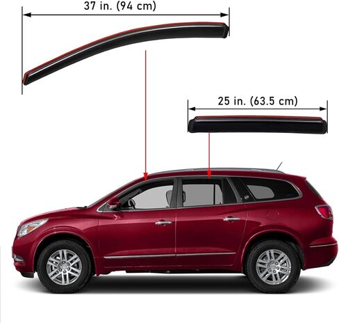 Lightronic Extra Durable Clip-on in-Channel Auto Vent Window Visors, Fits 2008-2017 Buick Enclave, UV Protection Rain Guards, Original Wind Deflectors, Smoke, 4-Pcs in Saudi Arabia