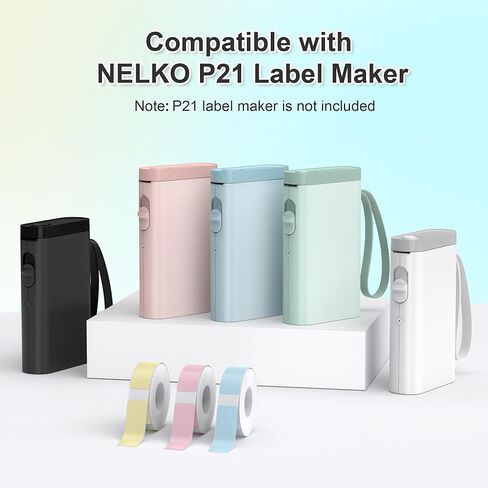 Nelko Genuine P21 Label Maker Tape, Adapted Label Print Paper, 14x50mm (0.55"x1.97"), Standard Laminated Labeling Replacement, Multipurpose of P21 Label Maker, 180 Tapes/Roll, 1 Roll, Transparent in Kuwait