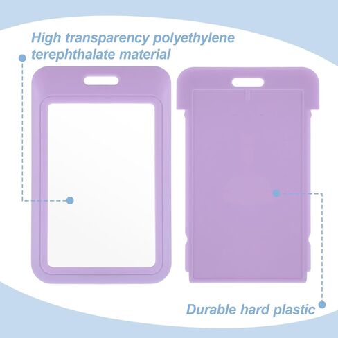 5 PCS Sliding Badge Holder, Sliding Id Badge Holder with Clear Window Vertical Hard Plastic Sleeve Secures Work Id Key Card Credit Cards, Hard Plastic Vertical Card Cases for Nurses Teachers Students in Saudi Arabia