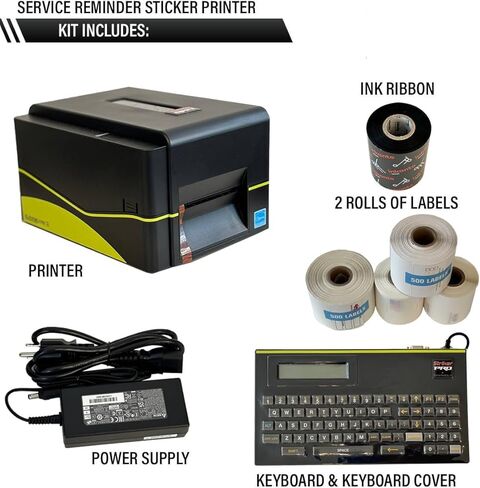 CUTE THINGS & CC Striker III V4.0 نظام طباعة تذكير بخدمة الزيت - نظام طابعة تذكير بتغيير الزيت مع لوحة مفاتيح وحبر و500 ملصق خدمة. in Kuwait