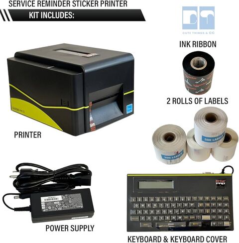 CUTE THINGS & CC Striker III V4.0 نظام طباعة تذكير بخدمة الزيت - نظام طابعة تذكير بتغيير الزيت مع لوحة مفاتيح وحبر و500 ملصق خدمة. in Kuwait