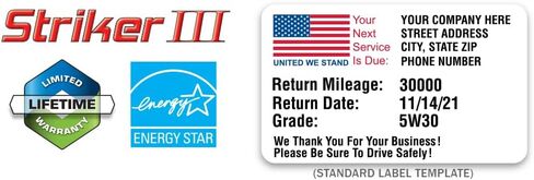 CUTE THINGS & CC Striker III V4.0 نظام طباعة تذكير بخدمة الزيت - نظام طابعة تذكير بتغيير الزيت مع لوحة مفاتيح وحبر و500 ملصق خدمة. in Kuwait