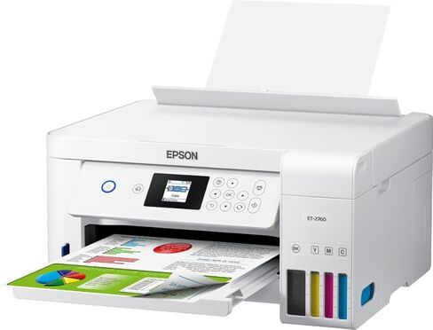 طابعة Epson ET-2760 EcoTank اللاسلكية Supertank الكل في واحد خالية من خرطوشة مع ماسح ضوئي وناسخة، تصل إلى 5760 × 1440 نقطة في البوصة، 10.5 صفحة في الدقيقة، طباعة تلقائية على الوجهين in Saudi Arabia