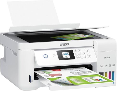 طابعة Epson ET-2760 EcoTank اللاسلكية Supertank الكل في واحد خالية من خرطوشة مع ماسح ضوئي وناسخة، تصل إلى 5760 × 1440 نقطة في البوصة، 10.5 صفحة في الدقيقة، طباعة تلقائية على الوجهين in Saudi Arabia