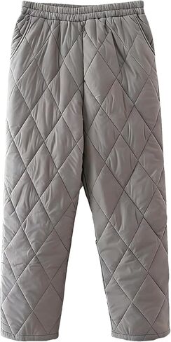 Women's Windproof Waterproof Snow Pants Elastic Waist Ultralight Winter Warm Down Padded Outdoor Trousers in Kuwait