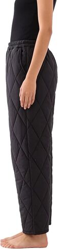 Women's Windproof Waterproof Snow Pants Elastic Waist Ultralight Winter Warm Down Padded Outdoor Trousers in Kuwait