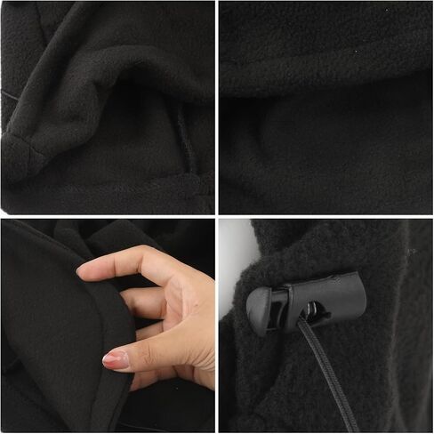Winter Balaclava Face Mask for 4-10 Years Old, Adjustable Warm Windproof Balaclava Ski Mask for Winter Fleece Hat for Outdoor Activities Skiing Motorcycle Riding Running Black in Saudi Arabia