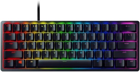 Razer Huntsman Mini (Red Switch) - Compact 60% Gaming Keyboard (Linear Optical Switches, Doubleshot PBT Keycaps, Removable USB-C Cable) QWERTY US Layout | Black in Kuwait