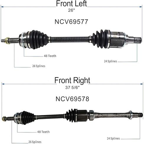 Maxfavor CV Axle Front Shaft Assembly FWD fit for Toyota Camry 2006 2005 2004 2003 2002, L4 2.4L SE LE XLE Base Models, Only fit FWD Front-Wheel Drive CV Joint Axle Shaft Front Passenger Driver in Saudi Arabia