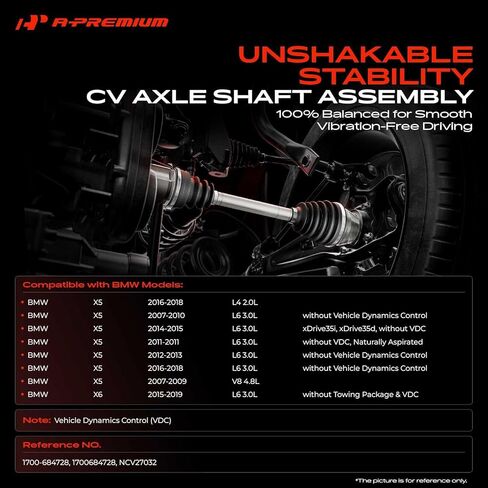 A-Premium CV Axle Shaft Assembly Compatible with BMW X5 2007-2018, X6 2015-2019, 2.0L 3.0L 4.8L, Rear Left or Right in Saudi Arabia