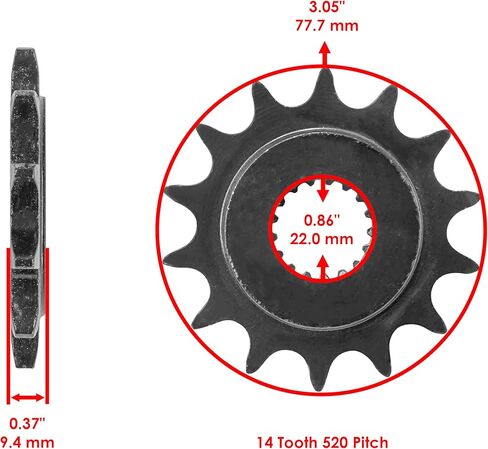 Caltric Front Drive Chain Sprocket Compatible with Honda CR250R 1992-2007/CRF250R 2022-2023 Teeth 14 in Saudi Arabia