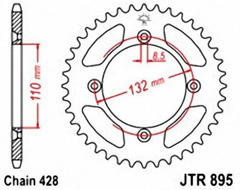 ضرس خلفي من الفولاذ JT Sprockets JTR895.49 49T، أسود in Saudi Arabia