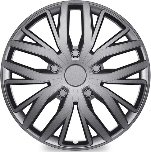 TangMiGe 4 Pack Universal Hubcaps Replacement R16 Wheel Covers, Steel Wheel Rim Cover for Most Cars Sedans SUV Trucks, 16" 16 in inch Hub Caps (Silver+Black Color, 16 inch) in Kuwait