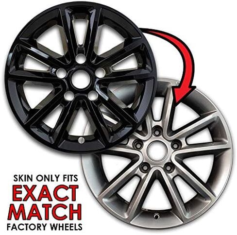 Gloss Black 17in Wheel Skin Overlays for Dodge Journey 2014-2019 [4pc] in Kuwait