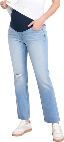 Motherhood Maternity Women's Secret Fit Over The Belly Slim Straight Leg Pregnancy Jeans in Kuwait