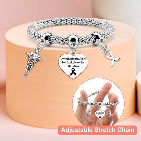 أساور طبية للنساء أساور تنبيه الوذمة اللمفية للمرأة هدايا ملهمة لابنة أخت صديق الوذمة اللمفية تنبيه طبي تمتد مجوهرات الصداقة هدايا تشجيع لها in Kuwait