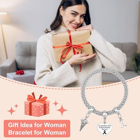 أساور طبية للنساء أساور تنبيه الوذمة اللمفية للمرأة هدايا ملهمة لابنة أخت صديق الوذمة اللمفية تنبيه طبي تمتد مجوهرات الصداقة هدايا تشجيع لها in Kuwait