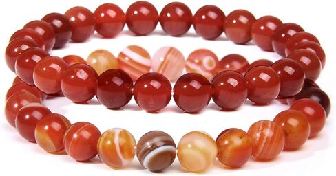 الملونة بلينغ العقيق كريستال تمتد أساور الأحجار الكريمة الطبيعية البرتقال العقيق سوار شفاء الوساطة مطرز سوار للنساء الرجال in Kuwait