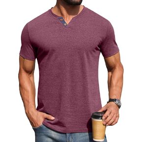 Sailwind Mens Henley Lightweight Shirts Short Sleeve Casual Cotton Button T-Shirts Summer Basic Tee in Kuwait