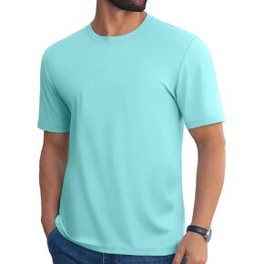 Cotrasen Mens Short Sleeve T-Shirts UPF 80+ Lightweight Moisture Wicking Regular Fit Casual Crew Neck Solid Tee Shirts in Kuwait