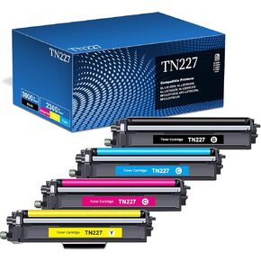خرطوشة حبر TN227 عالية الإنتاجية مكونة من 4 عبوات متوافقة مع خراطيش حبر Brother TN227 TN-227 TN 227 TN227BK TN227BK/C/M/Y TN223 لخراطيش الحبر HL-L3270CDW HL-L3290CDW HL-L3210CW MFC-L3770CDW طابعة MFC-L3750CDW in Kuwait