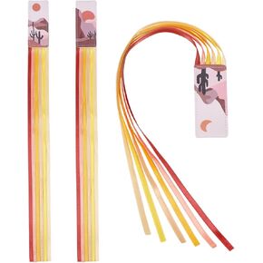 GLOBLELAND 3 Pcs Bible Ribbon Bookmarks 14.6x1.2inch Orange Scenery Artificial Leather Book Marker Colorful Ribbon Page Markers Kits for DIY Crafts Sewing for Books Readers in Kuwait